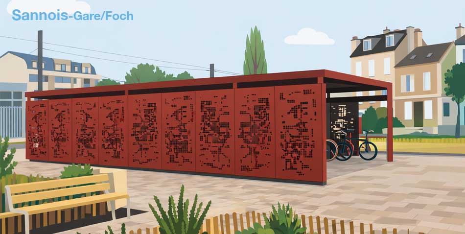 Illustration Parking Vélos Sannois-Gare